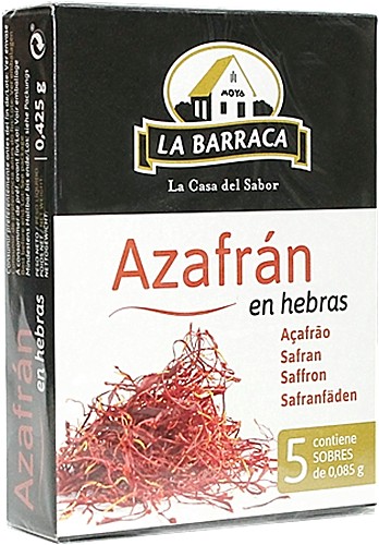 Azafran en Hebra La Barraca 5 envelopes 0.425 gr